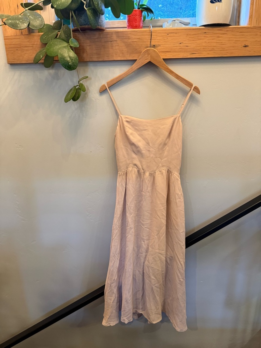 Reformation champagne flutter dress